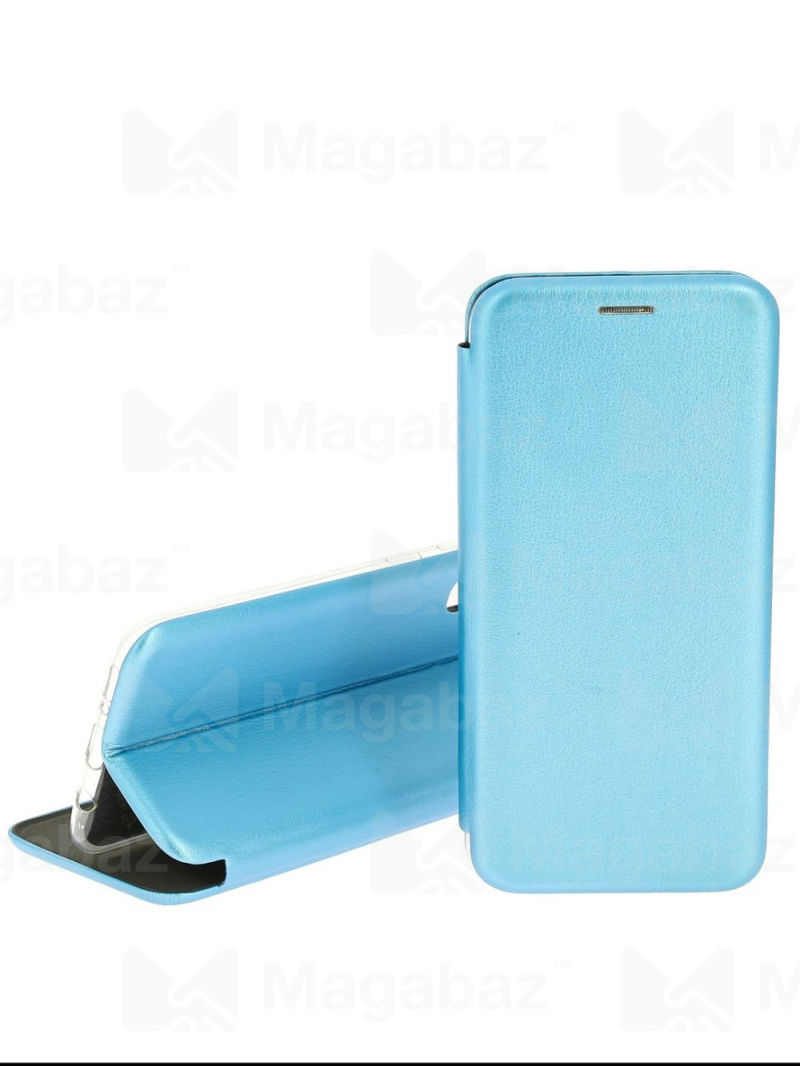 Чехол-книжка для_Samsung-- Note 10_1.345_Fashion Case_на магнитах_с визитницей_голубой_тех.пак.