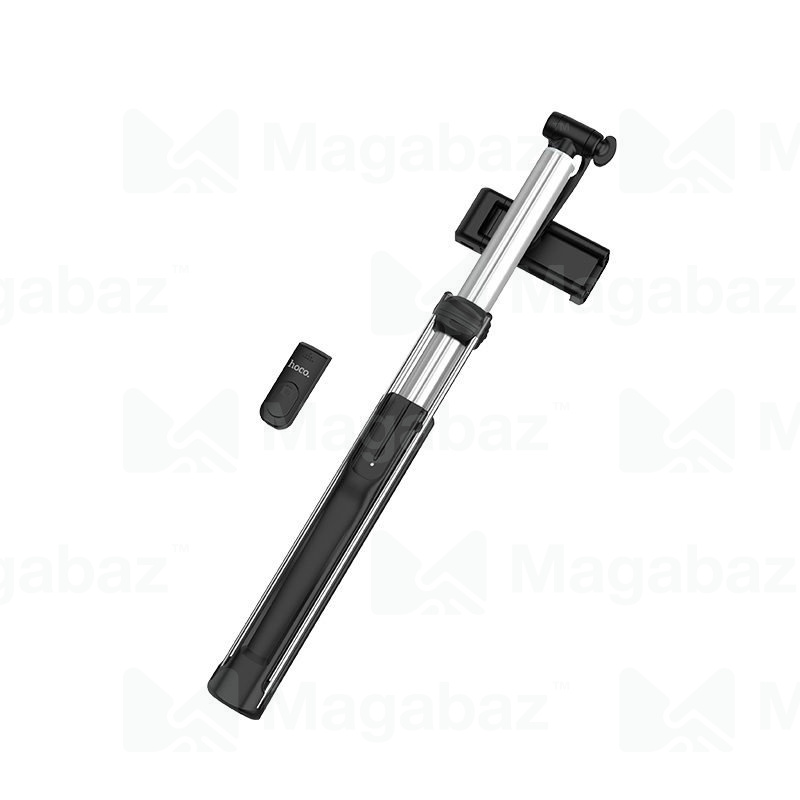 Монопод для селфи + штатив_HOCO_K10B_Bluetooth_алюминий_чёрный_до 6.5"