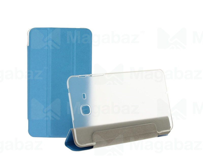 Чехол для планшета_Samsung-- Tab A 7.0/SM-T285/T280_1.396_с подставкой_кожа + PC_Trans Cover_голубой