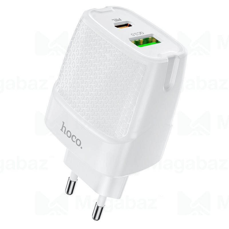 УЗУ блок-сеть_выходы USB Type-C 3000 mA/USB 3000 mA_HOCO_C85A_белый