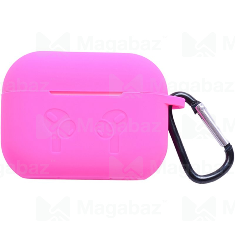 Чехол для наушников_Apple-- AirPods PRO_No Name_TPU_Вид №7_с карабином_розовый_17