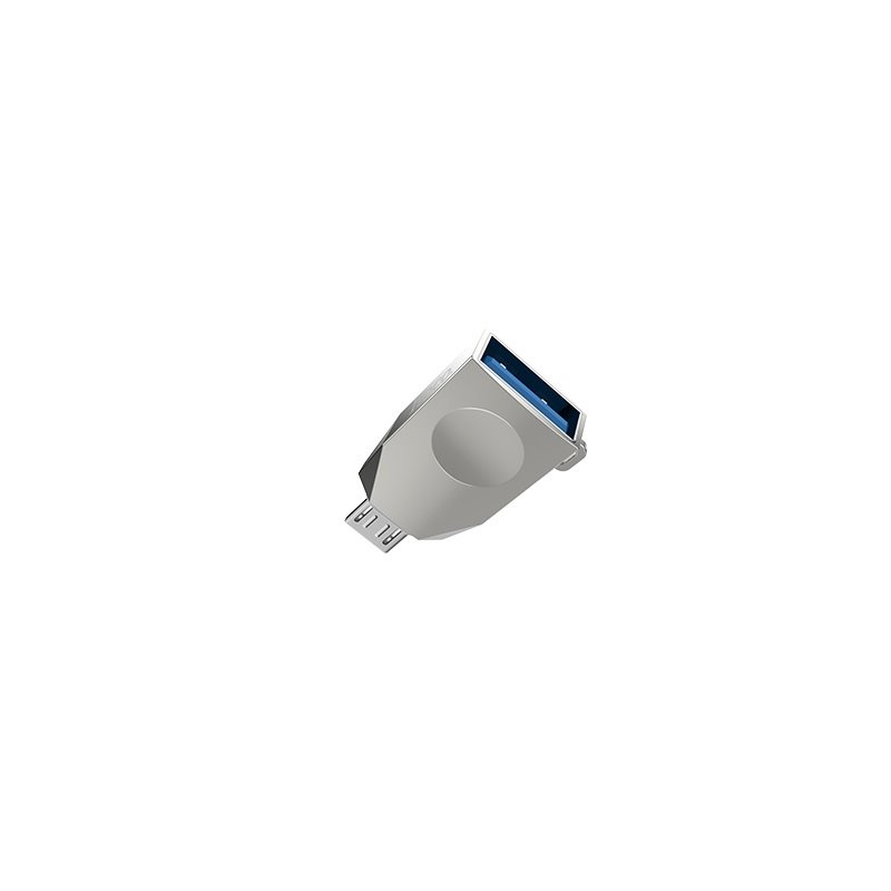 Переходник_OTG_Micro USB - USB(m)_HOCO_UA10_серебристый