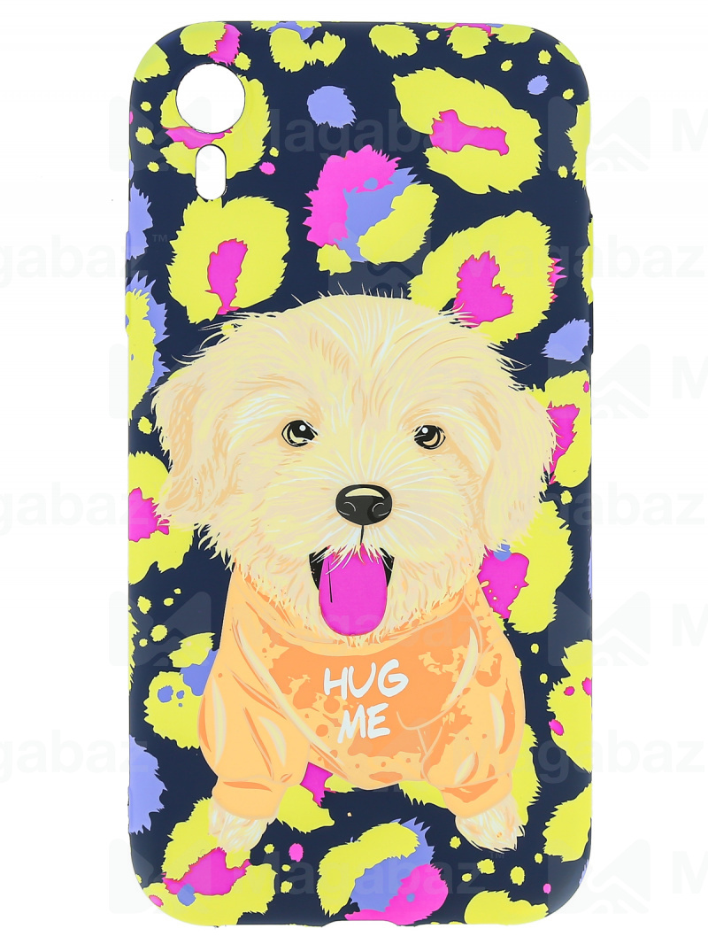 Накладка для_Apple-- iPhone Xr_1.095-1_Luxo_с защитой КАМЕРЫ_мультяшки_J79_пёсик HUG ME