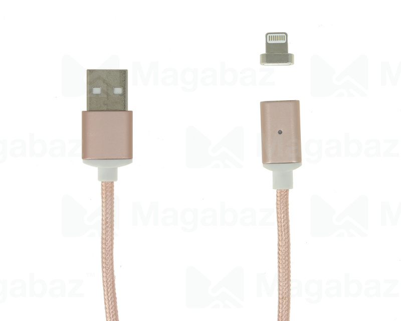 USB-кабель_Apple-- Lightning_Red Line_магнитный_в переплете_розовый_1м