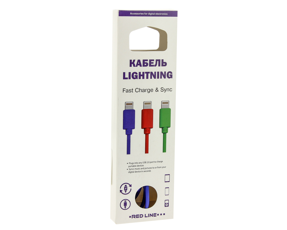 USB-кабель_Apple-- Lightning_Red Line_синий_1м
