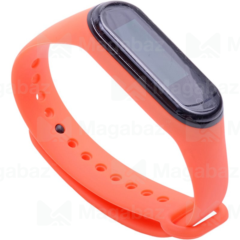Ремешок на руку для_Xiaomi-- Mi Band 4 * Mi Band 3_No Name_TPU_Вид №2_оранжевый_15_тех.пак.