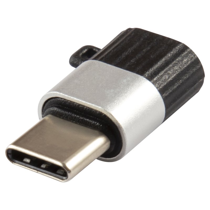 Переходник_micro usb - Type C_Red Line_до 3А_черный-серебристо