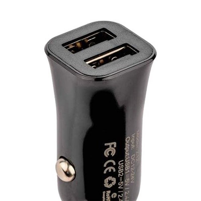 УЗУ_Блок авто_выходы USB 2400 mA/USB 2400 mA_HOCO_Z12_черный