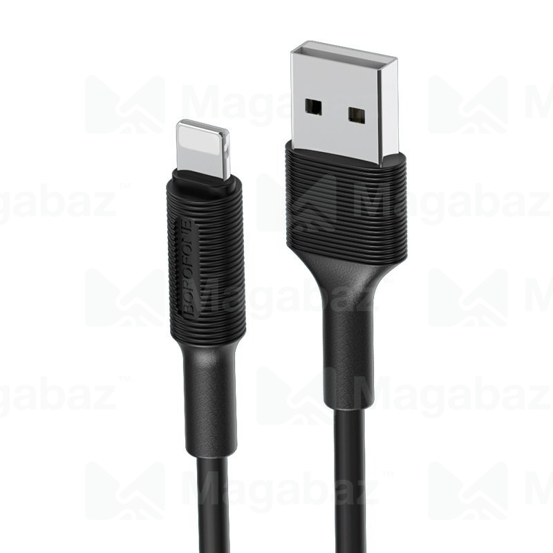 USB-кабель_Apple-- Lightning_Borofone_BX1_TPU_противоскользящий_черный_1м