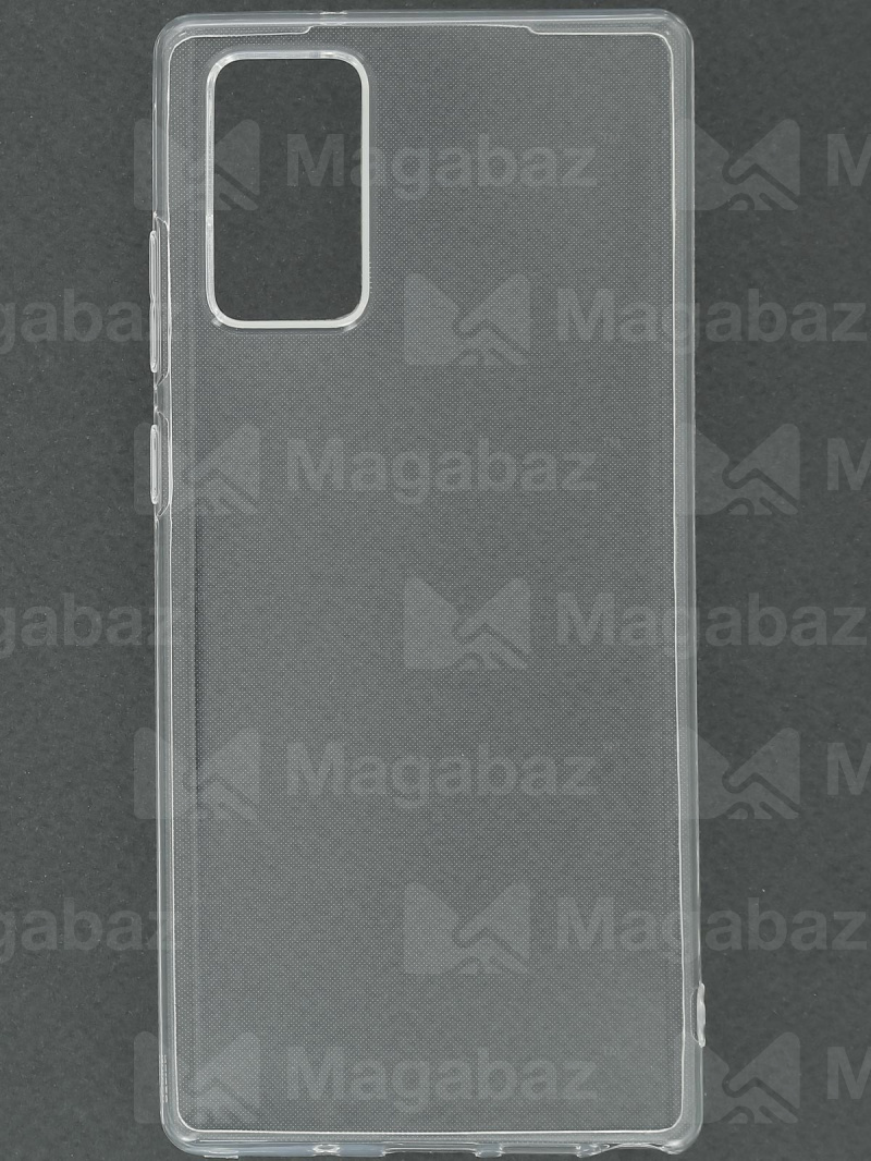 Накладка для_Samsung-- Note 20_1.146_TPU mp 1mm_с БОРТИКОМ в отверстии камеры_прозрачный_глянцевый