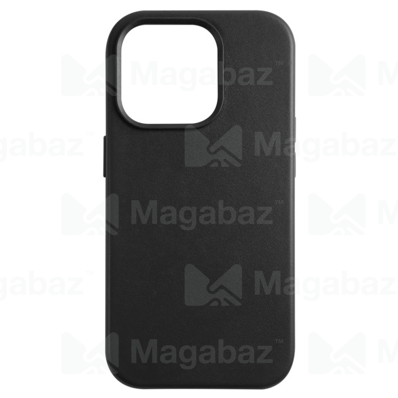Накладка для_Apple-- iPhone 14 PRO_1.005_Red Line_MagSafe_кожаная_черная