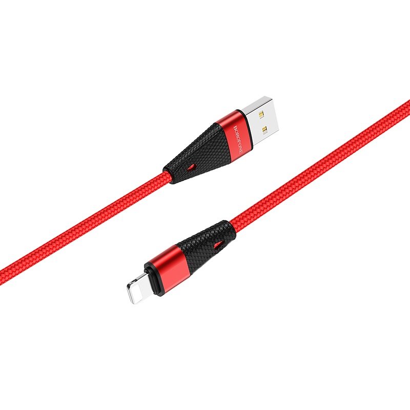 USB-кабель_Apple-- Lightning_Borofone_BU10_в переплете_красный_1,2м