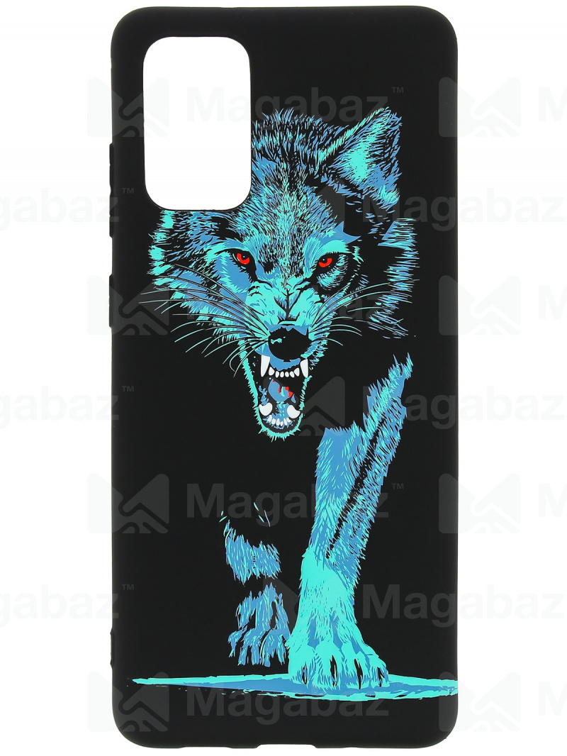 Накладка для_Samsung-- S20 Plus_1.095_Helsen_животные_J74_волк бирюза