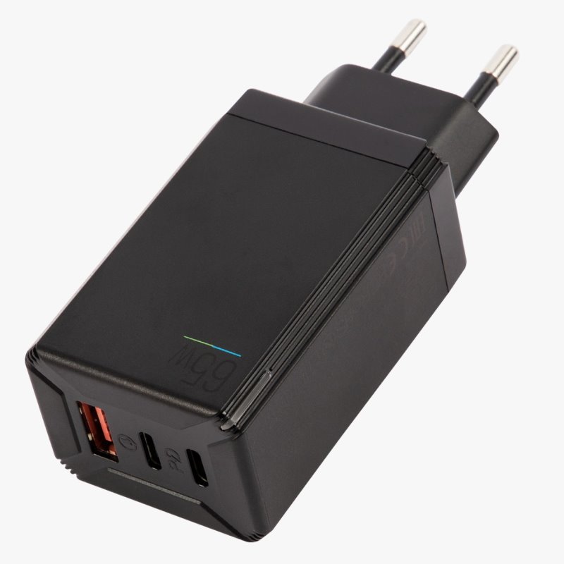 УЗУ блок-сеть_выходы USB Type-C 3250 mA/USB Type-C 3250 mA/USB 3250 mA_Red Line_PD-80_PD65_черный_QC