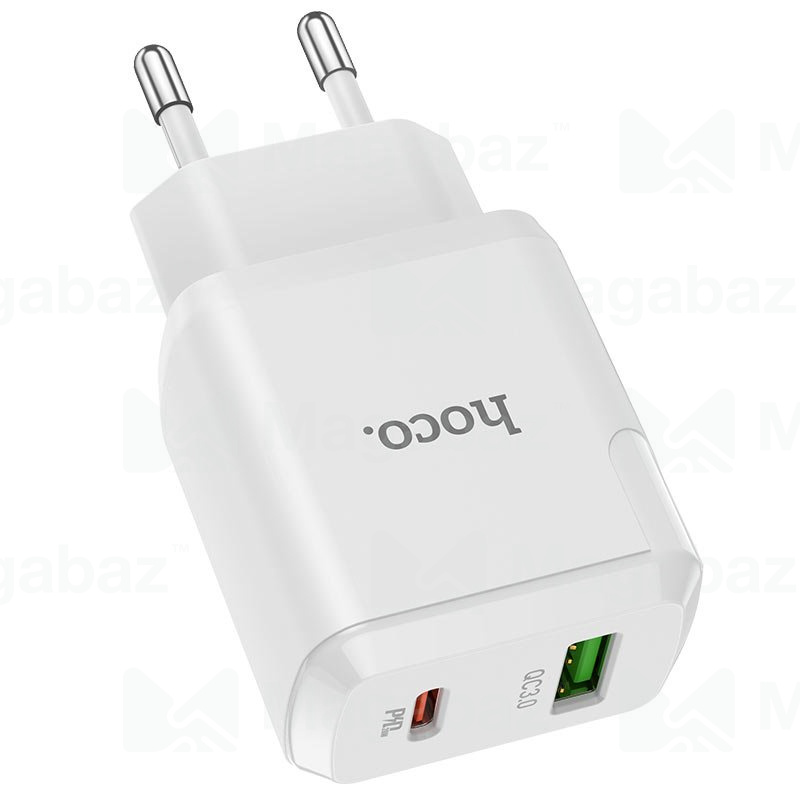 УЗУ блок-сеть_выходы USB Type-C 3000 mA/USB 3000 mA_HOCO_N5_белый