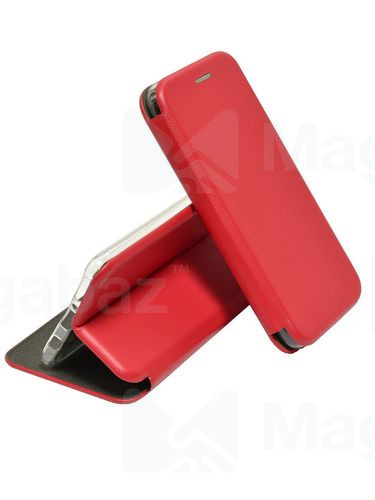 Чехол-книжка для_Samsung-- A72_1.345_Fashion Case_на магнитах_с визитницей_красный_тех.пак.