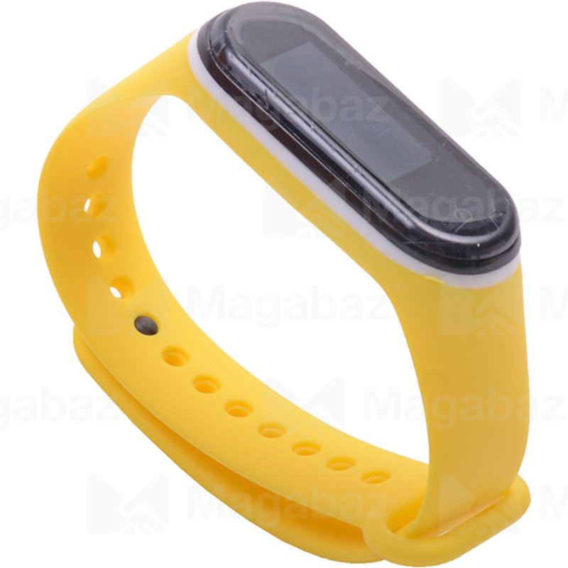 Ремешок на руку для_Xiaomi-- Mi Band 4 * Mi Band 3_No Name_TPU_Вид №1_желтый-бело_6_тех.пак.