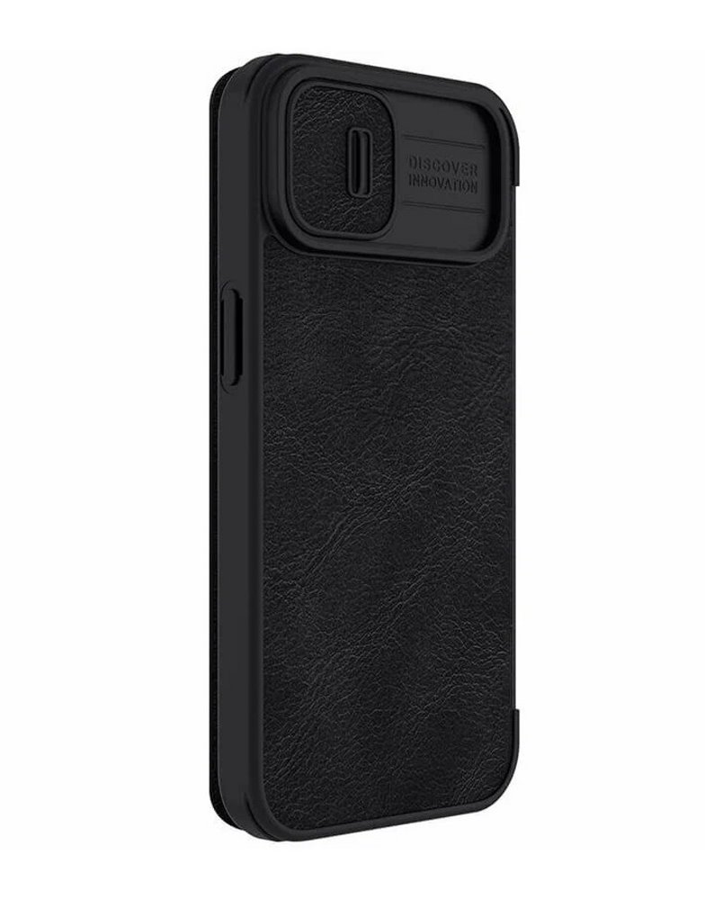 Чехол-книжка для_Apple-- iPhone 14 PRO_1.304_Nilkin_Slider камера_с визитницей_Black