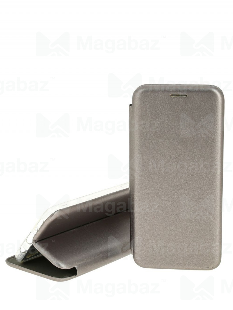 Чехол-книжка для_Samsung-- A21S/A217F_1.345_Fashion Case_на магнитах_с визитницей_графит_тех.пак.