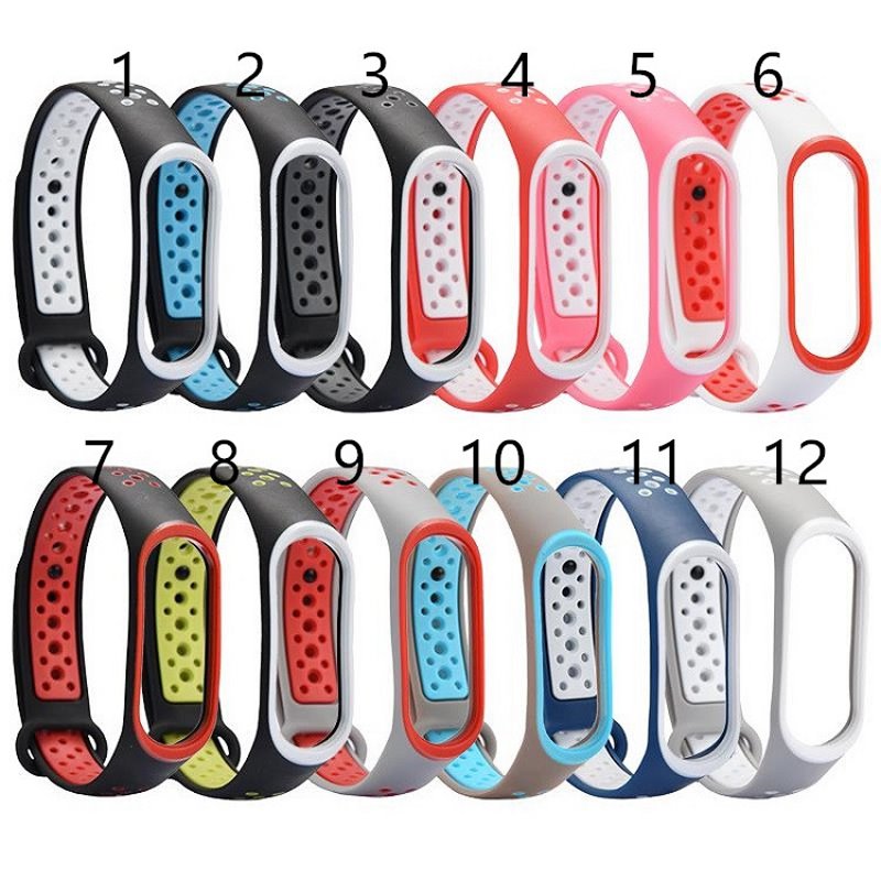 Ремешок на руку для_Xiaomi-- Mi Band 4 * Mi Band 3_No Name_TPU_Вид №3_черный-красно_7_тех.пак.