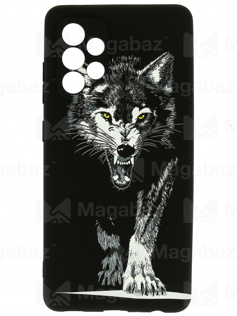 Накладка для_Samsung-- A52 * A52S_1.095-1_Helsen_с защитой КАМЕРЫ_животные_D9_волк серый