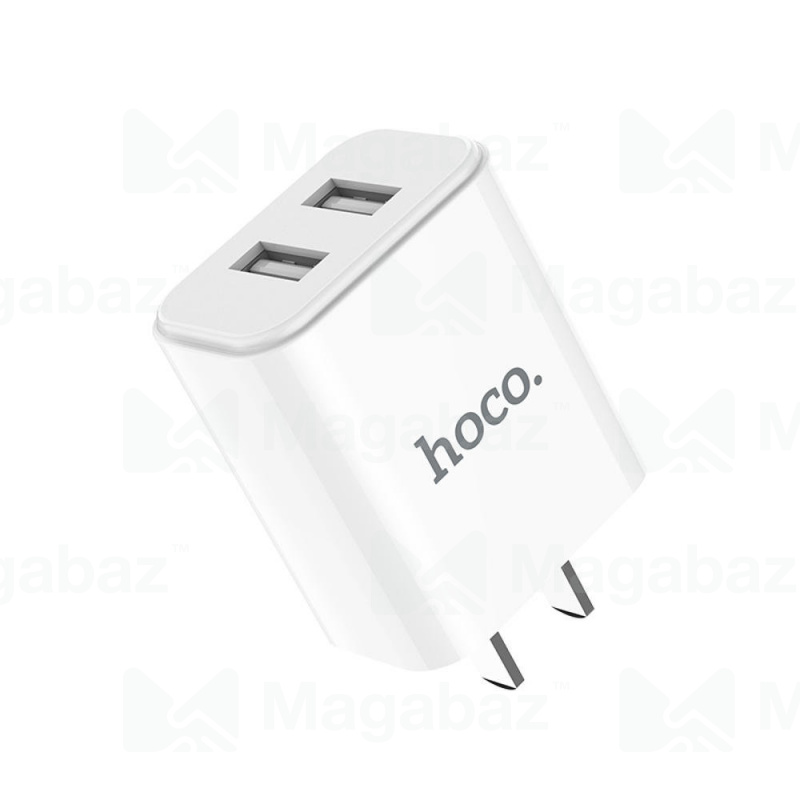 УЗУ блок-сеть_выходы USB 2100 mA/USB 2100 mA_HOCO_C62A_белый