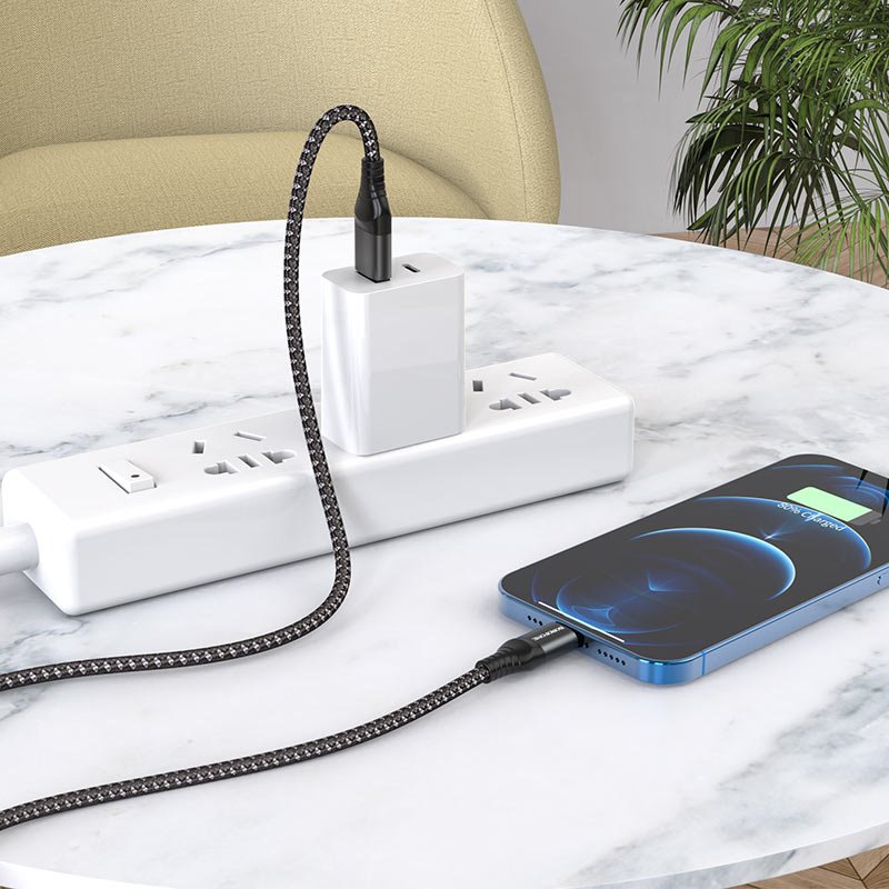 USB-кабель_Apple-- Lightning_Borofone_BX56_PD 20W_нейлоновая оплетка_черный_1м