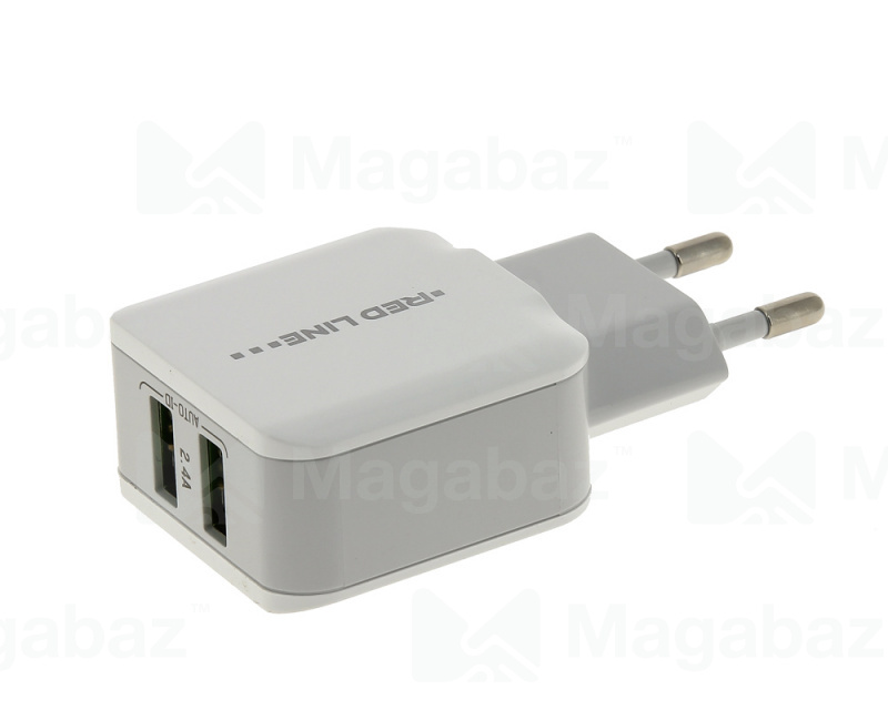УЗУ блок-сеть_выходы USB 2100 mA/USB 2100 mA_Red Line_Y2_белый
