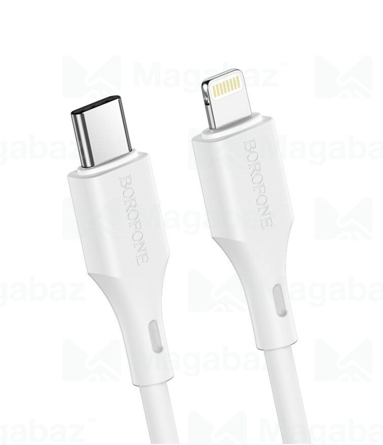 USB-кабель_Apple-- Lightning_Borofone_BX49_PD20W_TPU_белый_1м