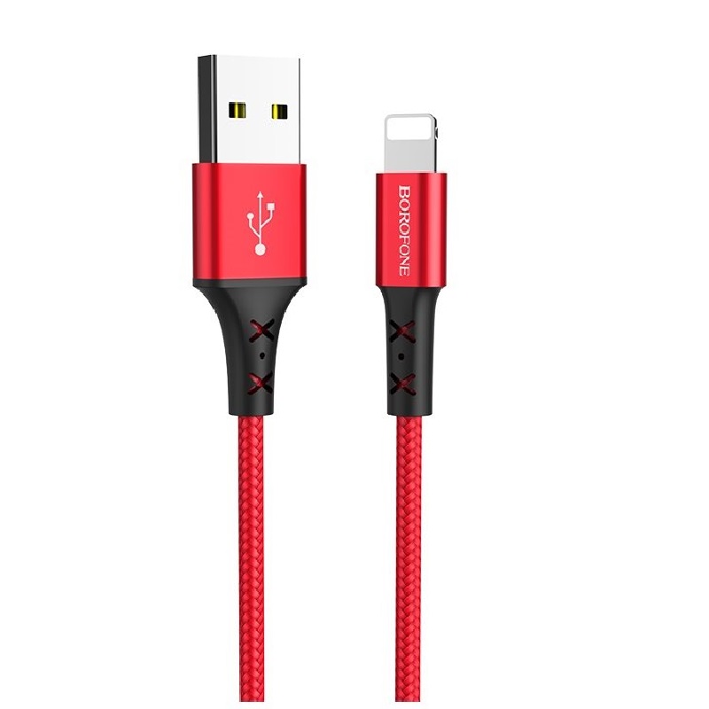 USB-кабель_Apple-- Lightning_Borofone_BX20_в переплете_красный_1м