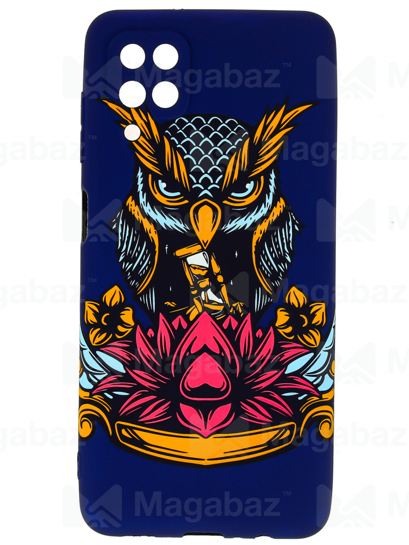 Накладка для_Samsung-- A12 * A12 Nacho * M12_1.095-1_Helsen_с защитой КАМЕРЫ_животные_J68_сова