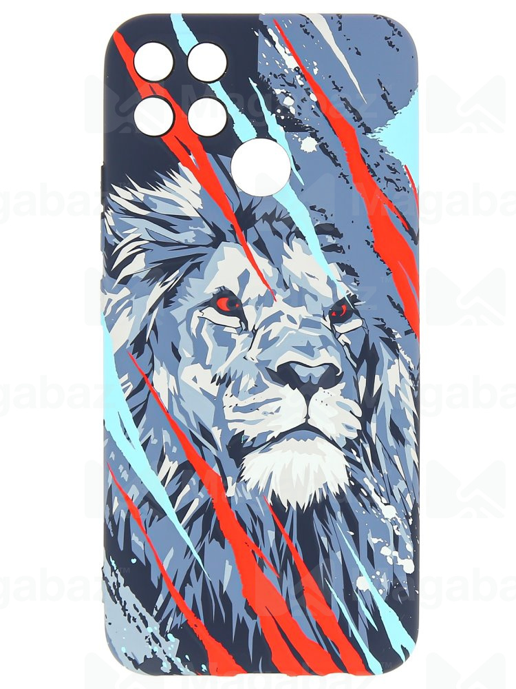 Накладка для_Realme-- C25 * C25S * Narzo 30A_1.095-1_Helsen_с защитой КАМЕРЫ_животные_J201_лев 