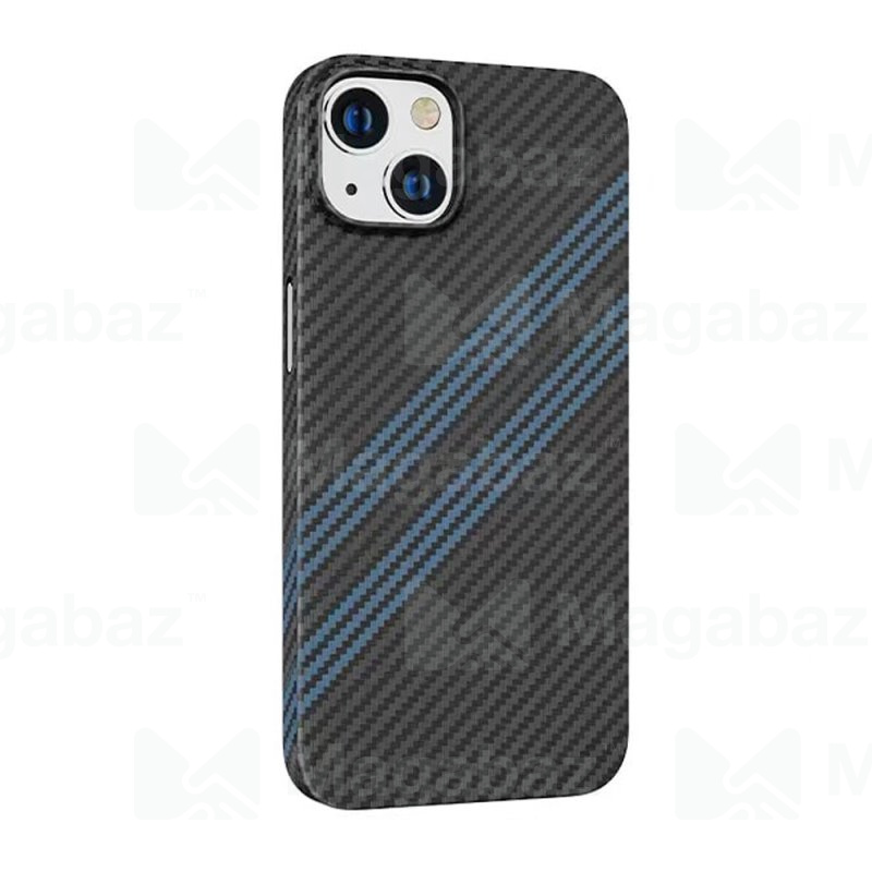 Накладка для_Apple-- iPhone 14 Plus_1.109_PC HOCO Cave slim_синяя полоса_черный