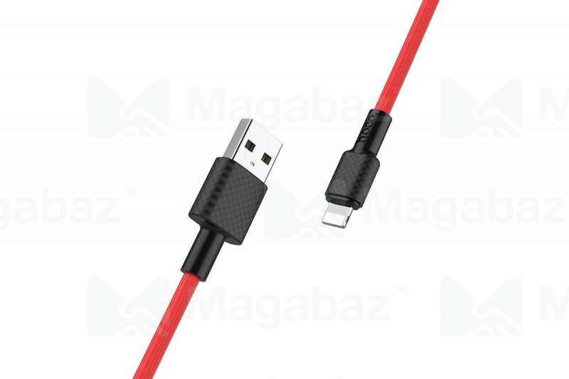 USB-кабель_Apple-- Lightning_HOCO_X29_круглый_красный_1м