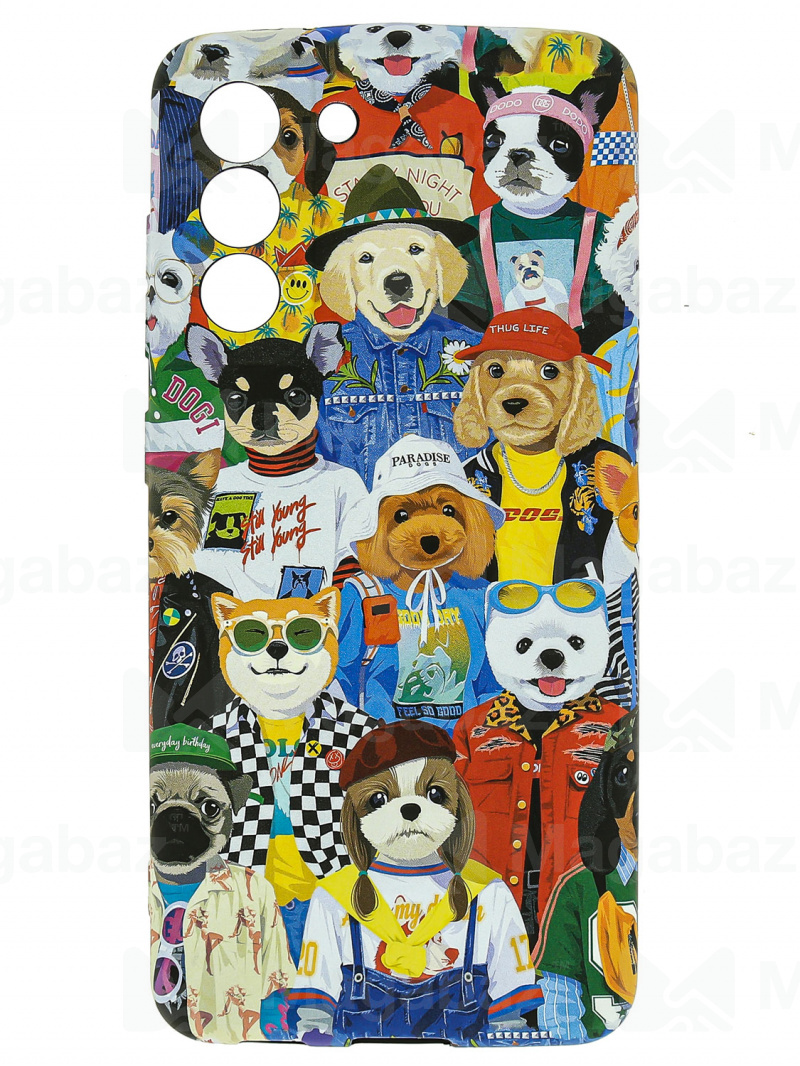 Накладка для_Samsung-- S21 FE_1.095-1_Helsen_с защитой КАМЕРЫ_мультяшки_L67_собачки 2