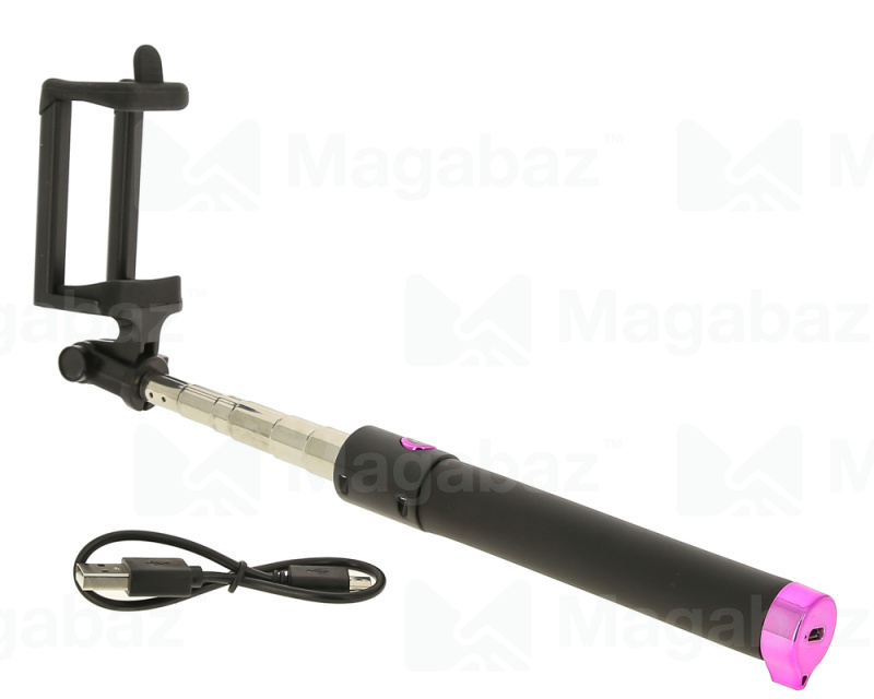 Монопод для селфи_Red Line_RLBT-06_Bluetooth_алюминий_розовый