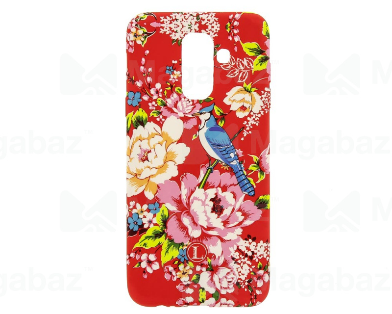 Накладка для_Samsung-- A6 Plus (2018) * J8 (2018)_1.095_Luxo_цветы - птицы_H7