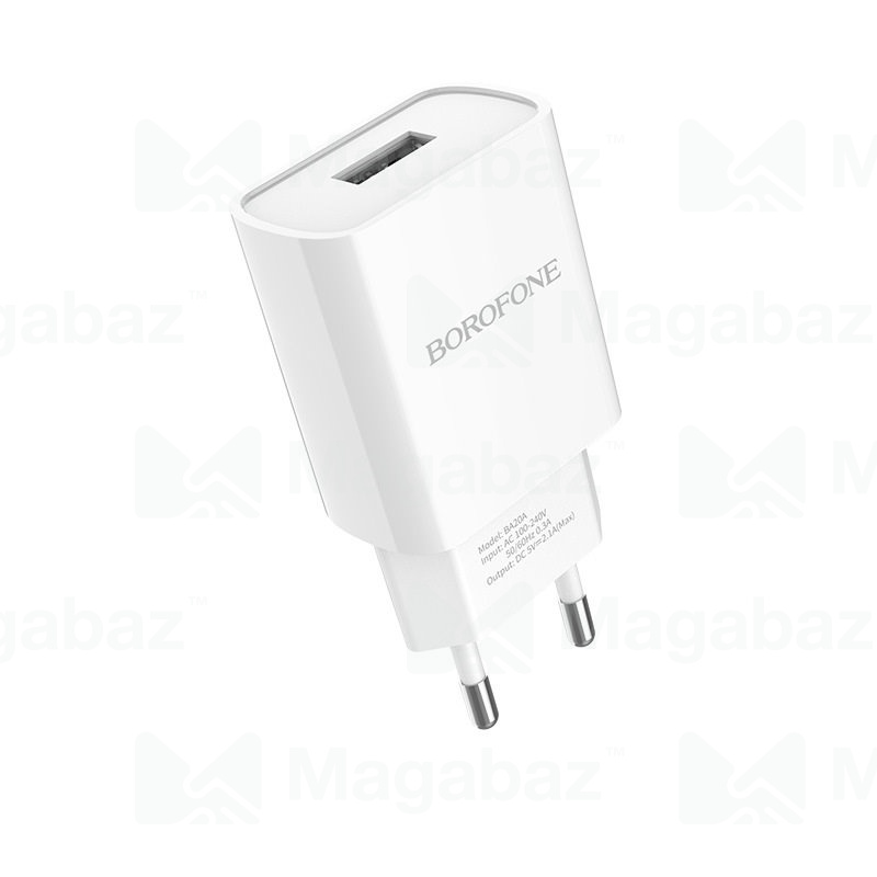 УЗУ блок-сеть_выход USB 2100 mA_Borofone_BA20A_белый