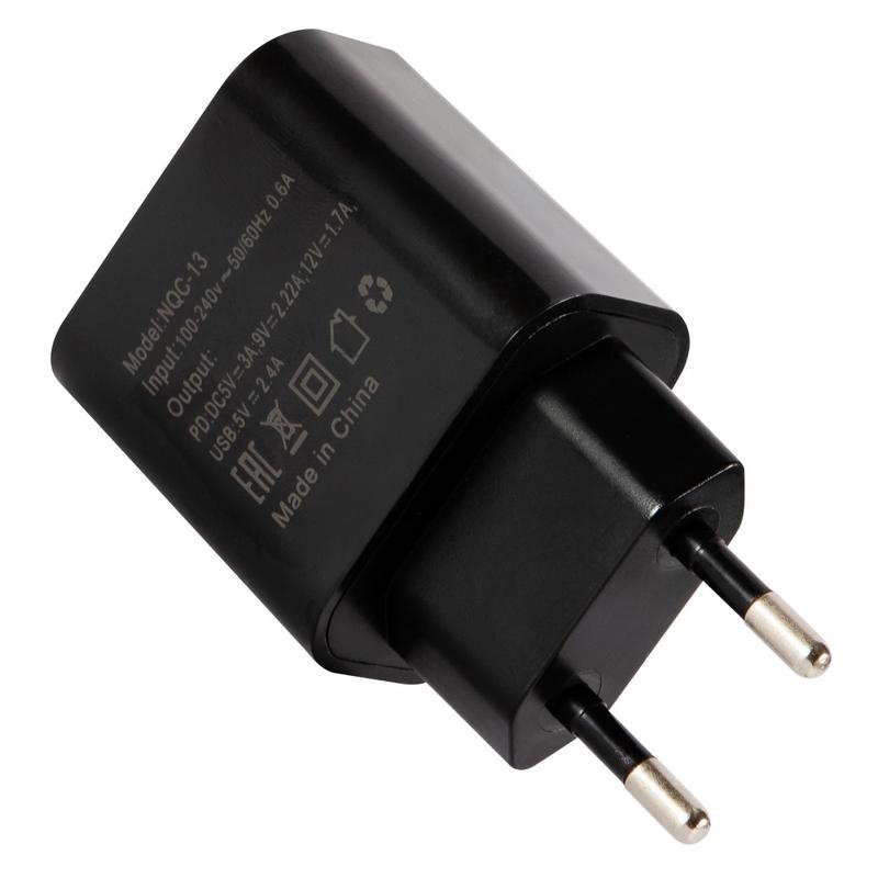 УЗУ блок-сеть_выходы USB Type-C 3000 mA/USB 2400 mA_Red Line_NQC-13_PD 20W_черный