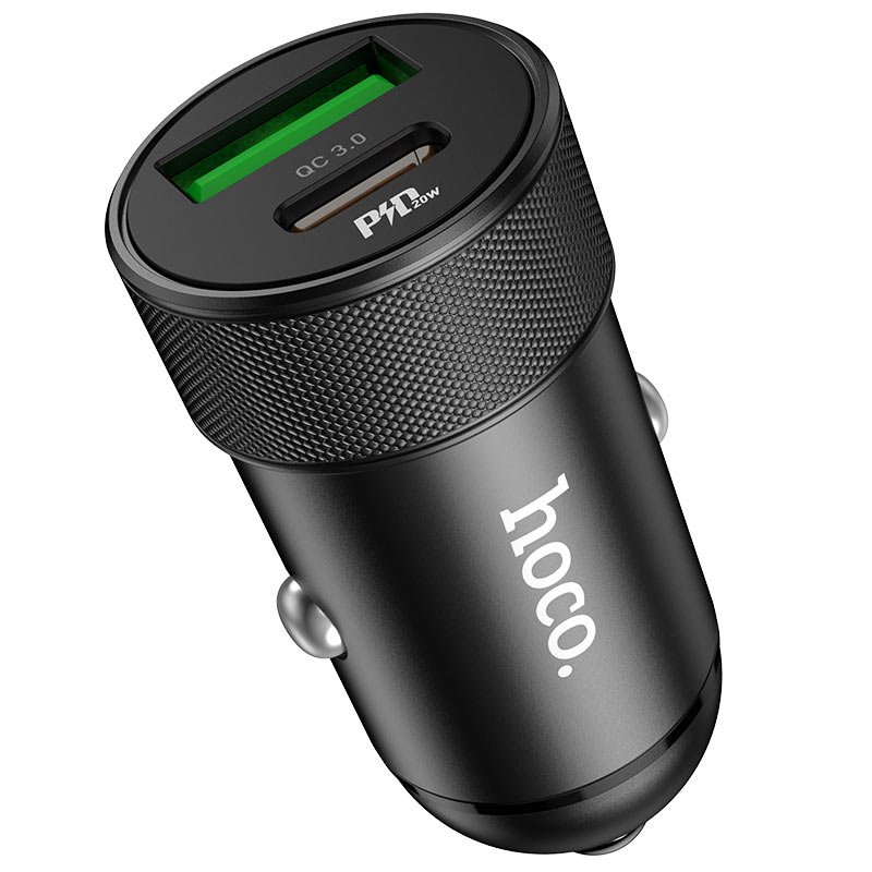 УЗУ_Блок авто_выходы USB Type C 2000 mA/USB 3000 mA_HOCO_Z32B_черный