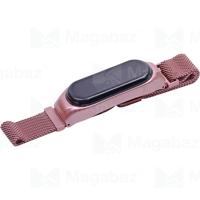 Браслет на руку для_Xiaomi-- Mi Band 4 * Mi Band 3_No Name_металлический_Вид №4_розовый_6