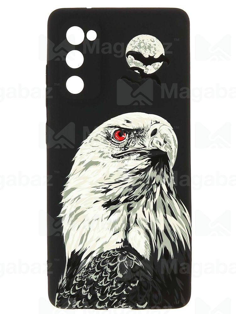Накладка для_Samsung-- S20 FE_1.095-1_Helsen_с защитой КАМЕРЫ_животные_J73_орёл серый