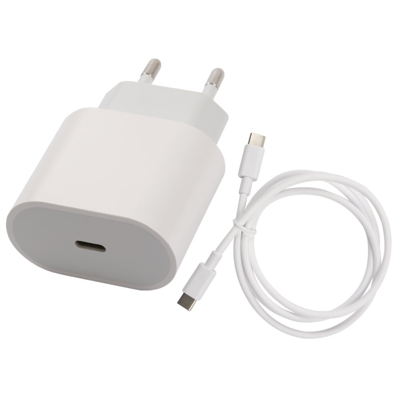УЗУ блок-сеть_выход USB Type-C 3000 mA + usb кабель Type-C_Red Line_PD1-3A_PD 18W_белый