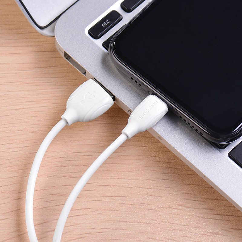 USB-кабель_Apple-- Lightning_Borofone_BX19_TPU_белый_2м