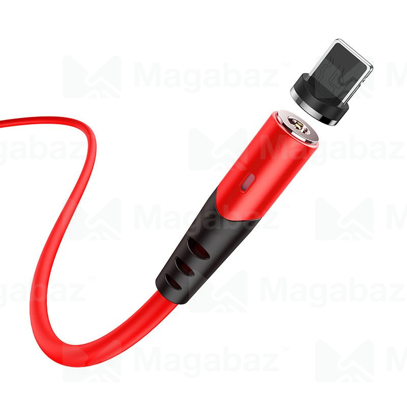 USB-кабель_Apple-- Lightning_HOCO_X60_TPU_магнитный_красный_1м