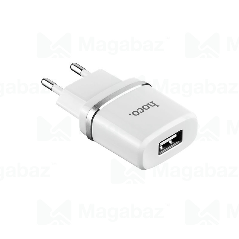 УЗУ блок-сеть_выход USB 1000 mA_+ usb кабель micro_HOCO_C11_белый