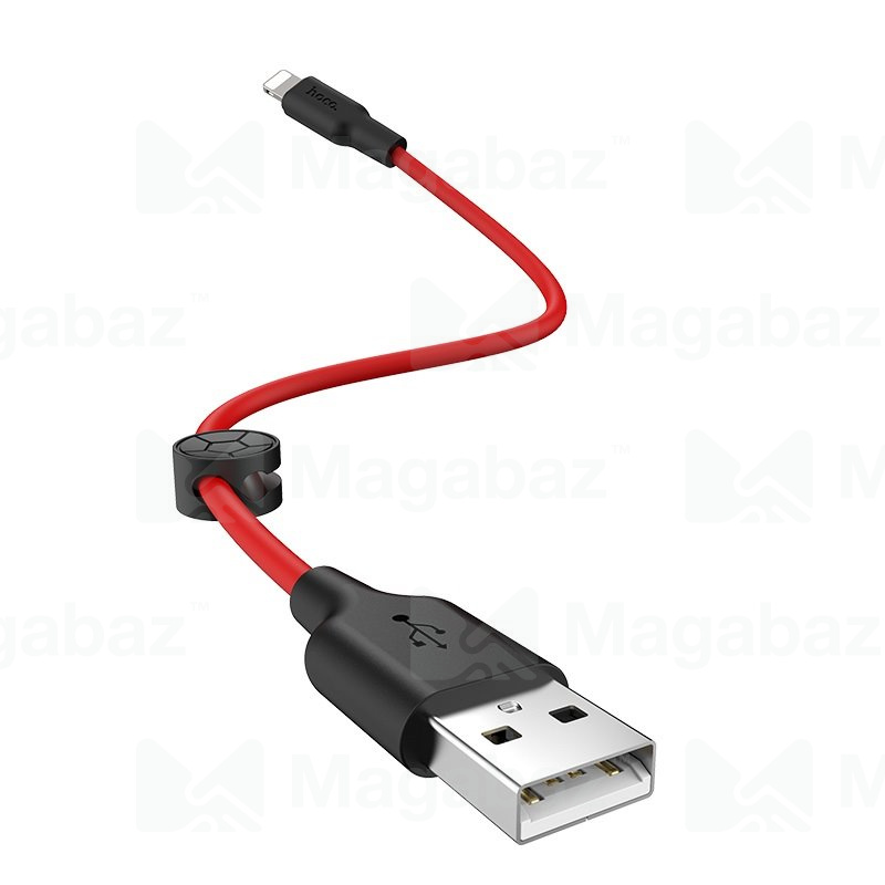 USB-кабель_Apple-- Lightning_HOCO_X21 Plus_силиконовый_красный_0,5м