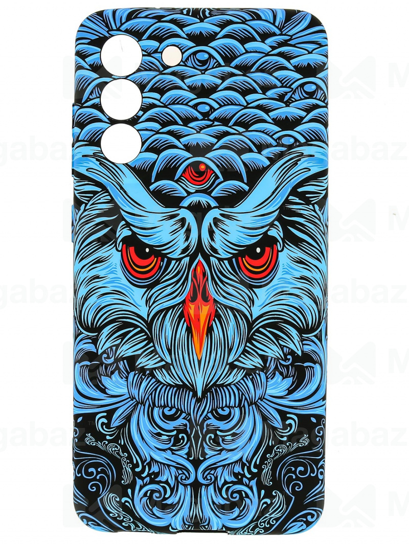 Накладка для_Samsung-- S21 FE_1.095-1_Helsen_с защитой КАМЕРЫ_животные_J69_филин