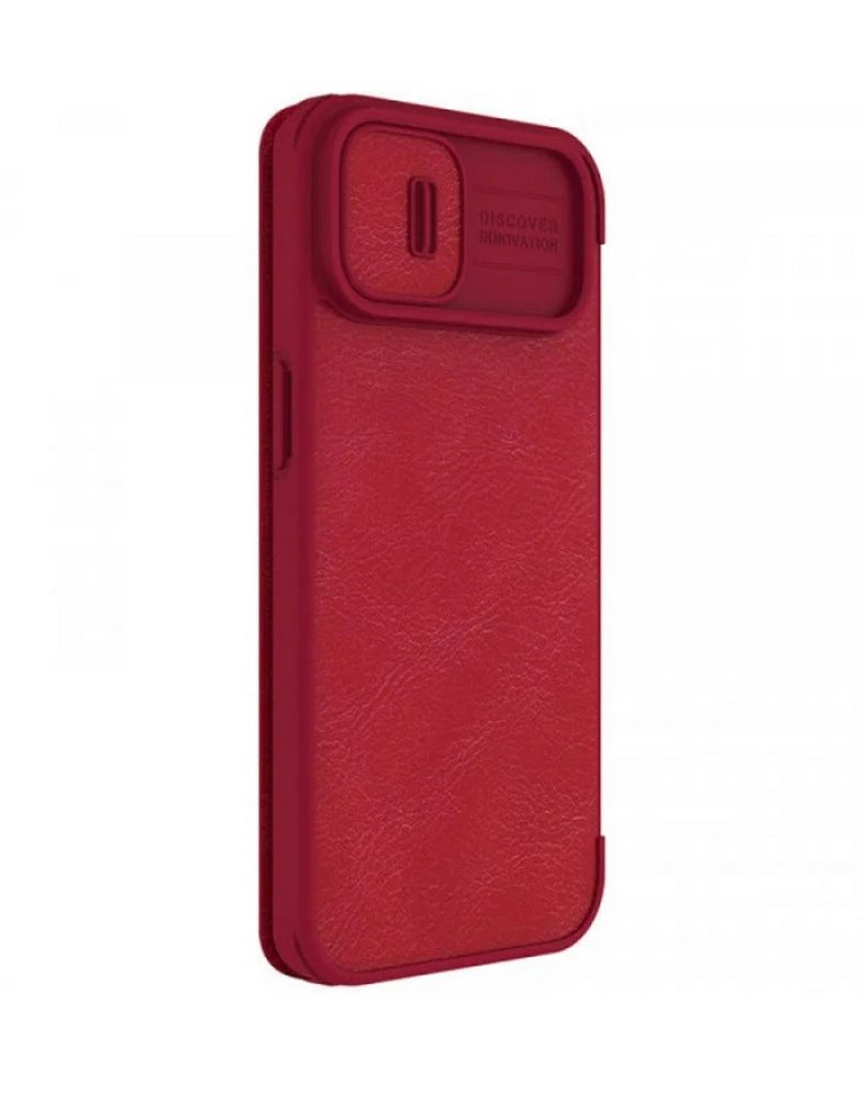Чехол-книжка для_Apple-- iPhone 14 Plus_1.304_Nilkin_Slider камера_с визитницей_Red