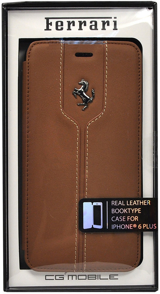 Чехол-книжка для_Apple-- iPhone 6 Plus * 6s Plus_1.310_CG - mobile_Ferrari_Montecarlo Booktype_корич